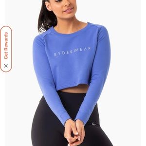 Ryderwear Staples Cropped Sweater in Iris Blue size M